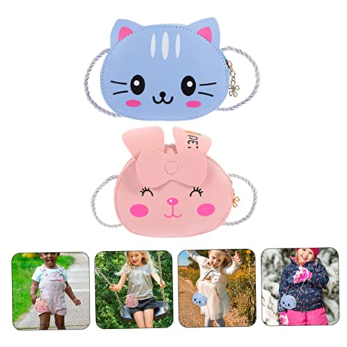 FRCOLOR Cartoon Mini Crossbody Bag for Kids Cute Stylish Shoulder Bag for Boys and Girls 2pcs Coin Storage Pouch for Outdoor Use2
