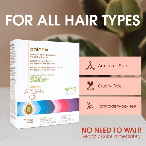 One N Only Colorfix Semi-Permanent Hair Color Remover Kit With Argan Oil - Semi-Permanent Hair Dye Remover Removes Vibrant Hair Colors From Hair #TOP2