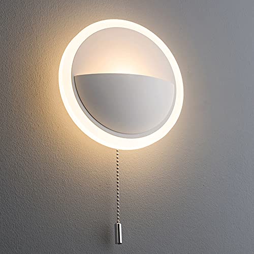 Aplique de pared de dormitorio circular LED moderno con regulador e interruptor de tiro 8