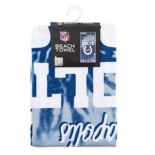 Image of Northwest NFL Indianapolis Colts Beach Towel, Psychedelic, 30 inch x 60 inch | Unisex-Adult