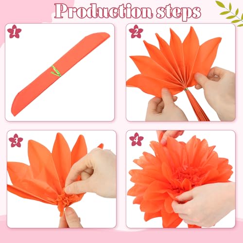 Image of Geyee 18 Pcs Mexican Paper Flowers Colorful Fiesta Tissue Paper Flowers Pom Poms Mexican Carnival for Floral Party Backdrop Wedding Birthday Party Craft (Multicolor,6 inch 8 inch 10 inch)