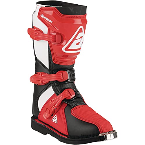Answer Racing 446642 Powersports Motocross Protection Gear: AR1 Boots, Black/Red, Size Youth 2, 1 Pair