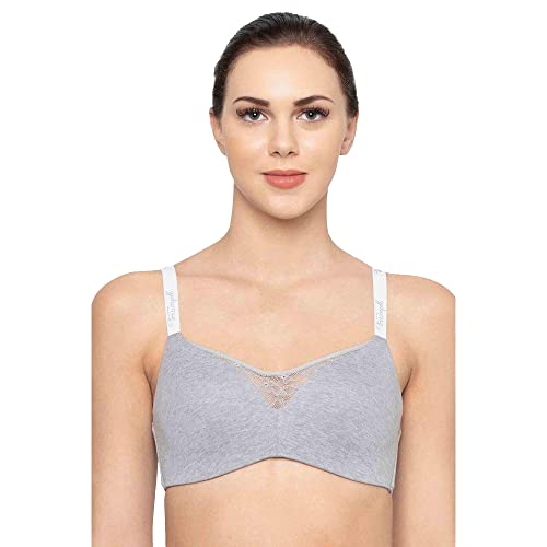 Image of Triumph Comfort Cotton T-Shirt Bra for Women |Padded Non Wired Wireless Lingerie Soft Melange Everyday Invisible Seamless Bra Full Coverage Comfort 161 P Breathable Support for Women Pack of 1