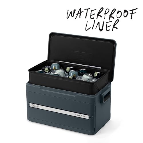 Coleman Snap 'N Go 55-Quart Collapsible Hard Cooler, Portable Hard-Sided Cooler with Waterproof Removable Liner, Space-Saving & Quick Set Up, 64 Hours Cold, Mussel Grey by Coleman - Image 6
