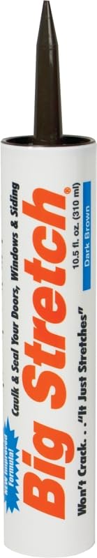 Big Stretch 10008 Window Sealant, Dark Brown Acrylic Rubber, 10.5-oz. - Quantity 12