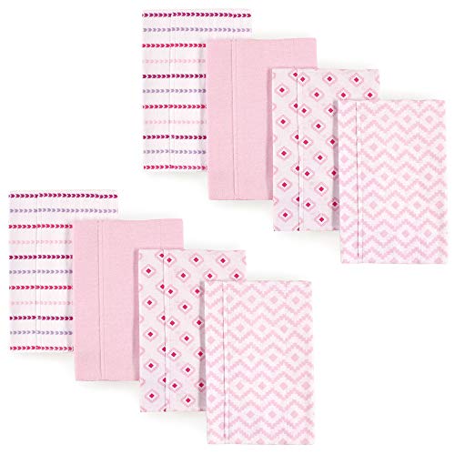 Image of Hudson Baby Unisex Baby Cotton Flannel Burp Cloths, Girl Aztec 8-Pack, One Size
