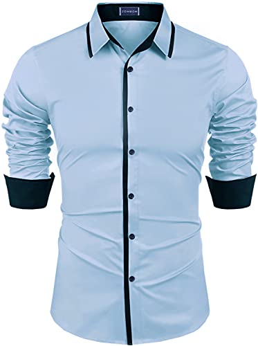 Image of Zombom Men's Regular Fit Cotton Blend Printed Full Sleeve Casual Shirts