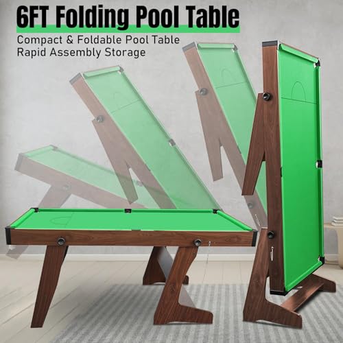 HLC Billardtisch klappbar mit kompletten Zubehör 183 * 91.5 * 79 cm DREI Farben, für Ihre Familie und ihre Kinder. grün – Bild 8