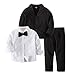 Bilo Baby Boy Tuxedo Formal Wear Suit 3-PC Shirt Pants and Jacket Black