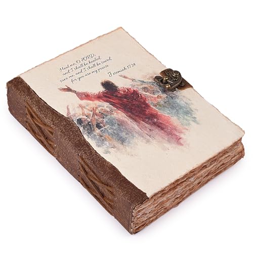 Journal vintage en cuir A5 LEATHER VILLAGE avec 200 pages de papier aquarelle fait main