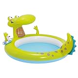 Piscina hinchable Intex infantil con forma de caimán, mide 198 x 160 x 91 cm y tiene capacidad para 170 litros de agua