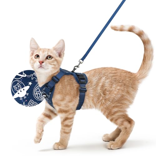 Image of rabbitgoo Cat Harness and Leash Set, Escape Proof Vest, Cosmic Ace