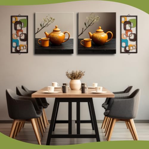 CroBlissful 2 Pcs Mid Century Wall Art Mid Century Modern Wall Decor Elegance Wall Accents Wood Abstract Decor Geometric Panels for Interior Wall Decor Panel Wall Art for Home Living Room(Geometric) 5