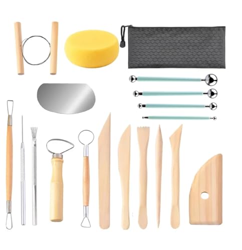 19pcs Pottery Sculpting Tools Set Ceramic Detail Texture Shaping Blade Clay Modeling Stainless Steel Kit Carving Hole Punch