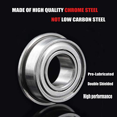 F694ZZ Miniature Flanged Bearings ID:4mm OD: 11mm Width: 4mm Double Sided Metal Shield Radial Ball Bearing