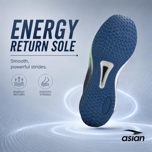 Image of ASIAN Hypercushion Carbon-10 Men's Running Shoes | Carbon Plate Technology, Breathable Knit Upper, Memory Foam Cushioning for Running, Training