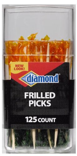 Diamond Frilled Toothpicks 125 Count