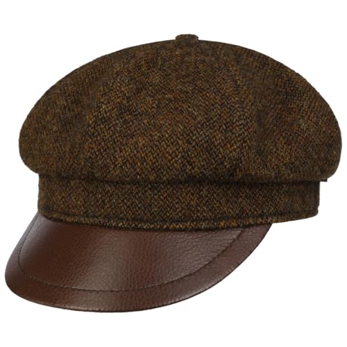 Stetson Classic Wool Riders Newsboy Cap Women/Men Brown-Black 7 1/4