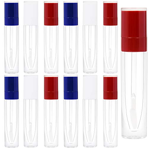 RONRONS 15 Pieces 8ML Empty Lip Gloss Bottles Refillable Clear Mini Lipgloss Tubes Lip Balm Container for Lipstick Lip Glaze Samples Travel Split Charging DIY Makeup Set, 3 Colors