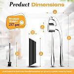 Garlic Press & Mincer 3 Piece Set - Garlic Twister Crusher, Chrome Finish, Silicone Peeler & Cleaning Brush, Ergonomic Handle, Dishwasher Safe - Image 2