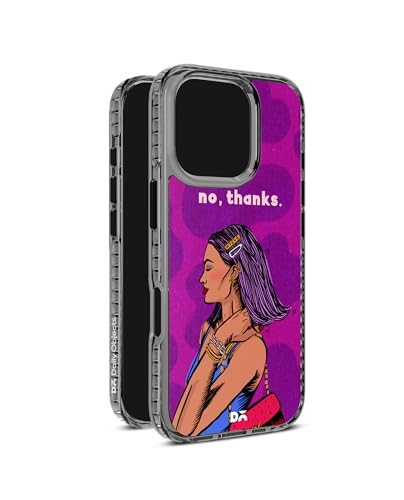 Image of DailyObjects No Thanks Stride 2.0 Magnetic Case Cover Compatible with iPhone 16 Pro Max | Wireless Charging Slim Back Cover | 2 Layer Edge Protection & Shockproof