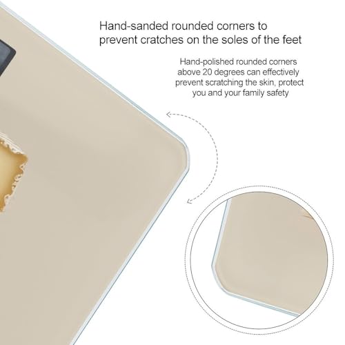 Báscula digital de baño patrón queso blanco con vidrio templado miniatura 4