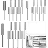 Chumia 30 Pcs Diamond Chainsaw Sharpener Stone Bit High Hardness Chainsaw Sharpening Christmas Titanium Plated Wheels Grinding Tool for Electric Chain Saw Jewelry, 5/32, 3/16, 7/32 Inches (Silver)