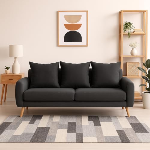 Image of Premium Polyester Fiber Cushion Fillers - Pack of 5 Pcs | 22 x 22 Inches | Dark Grey| Cushions, Sofa Pillow, Cushion for Sofa, Cushion for Bed, Decorative Pillow, Pillow for Support