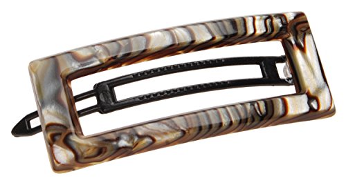 France Luxe Cutout Rectangle Plastic Tige Boule Barrette - Onyx