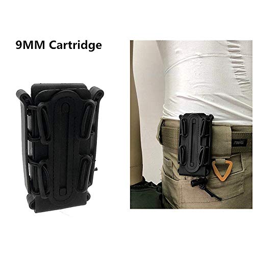 FIRECLUB 9mm Pistol Magazine Pouch Tactical Fastmag Soft Shell Mag Carrier Hunting Airsoft Gear (Black)