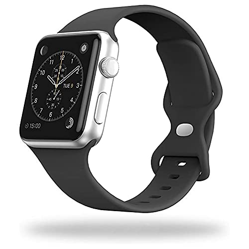 Yiyifu Sport Watch Band Compatible With Apple Watch Band 38Mm 40Mm 42Mm 44Mm, Soft Silicone Replacement Sport Strap Compatible For Iwatch Se Series 7/6/5/4/3/2/1 (38/40Mm, Black)… #TOP4
