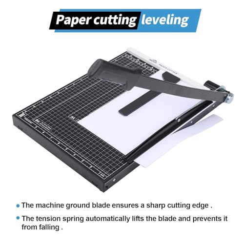 Image of ISDIR 15 inch Guillotine Paper Cutter with Dual Pressure Bars, 15 Sheet Capacity, Magnetic Guide, Blade Lock, Heavy Duty Metal Base, for Cardstock, Crafts, DIY, Photos & Office