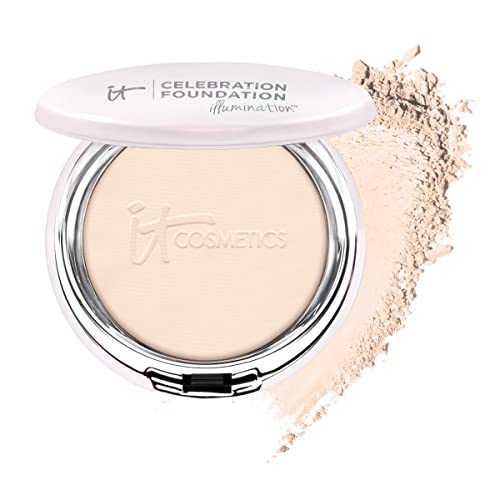 IT Cosmetics Celebration Foundation Illumination - Full-Coverage, Anti-Aging Powder Foundation - Blurs Pores, Wrinkles & Imperfections - 0.3 oz