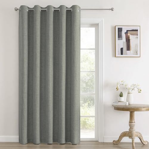 Image of Joydeco Room Divider Curtain for Bedroom,1 Panel Grommet Patio Sliding Door Curtain,Total Privacy Room Divider for Living Room(W70 x L96 inch,Grey)
