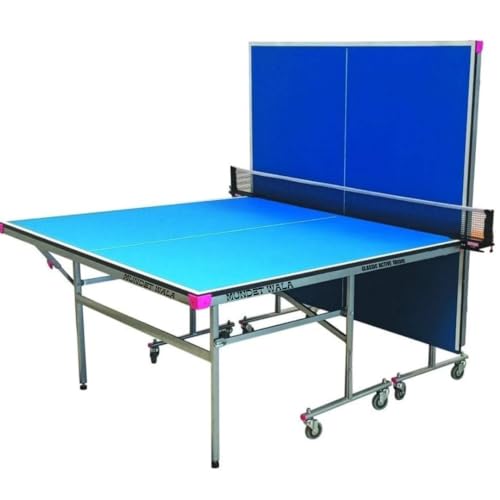 Image of Indoor Table Tennis Table w /Both Side Laminated & Wheels w /Lock (TT Net + 2 TT Racket & 2 Balls) (18MM TOP)