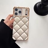 RNOZX Funda para iPhone 12 con diseño de Rombos, Grabado láser Colorido y Resistente a los Golpes (para iPhone 12/Blanco).