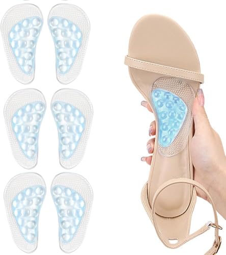 FDEETY 3 Paia Supporto Arco Plantare Solette Ortopediche Plantare Soletta Scarpe Donna Solette in Gel Plantare Piede Cavo Soletta Scarpe Uomo Plantare Per Fascite(Trasparente)