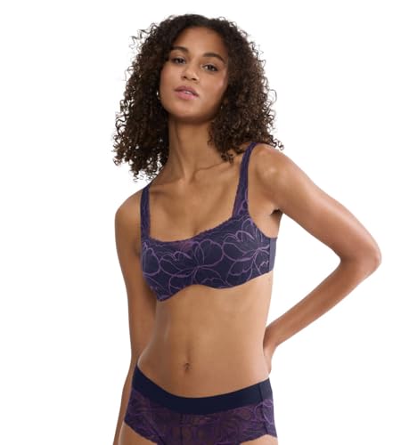 Triumph Damen Spitzen-BH Body Make-Up Illusion Lace Balconette, ohne Bügel, ohne Polsterung, Verstellbare Träger, 70D, Prussian Blue – Ansicht 1