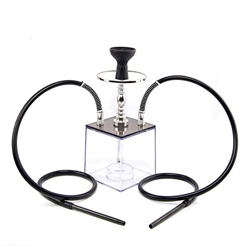 JYXZM Hukahn Set LED Shisha Micro Modern Acryl Bubble Huka Zwei Schlauch Großer Rauch mit Silikonschlauchhukah Schüssel…