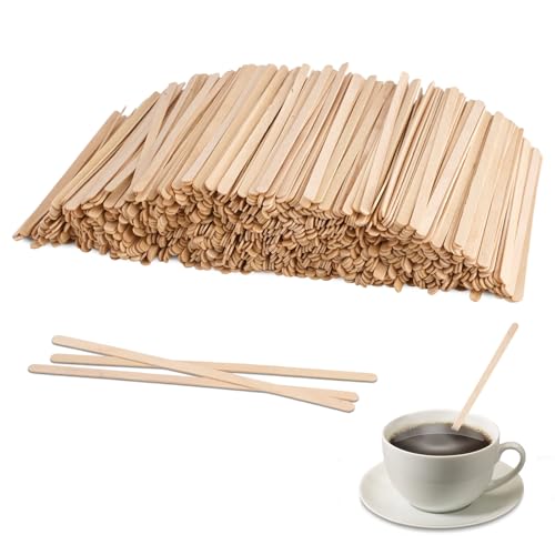 1000 Piezas Paletinas de Café de Madera de 14 cm, Palitos Cafe, Palitos Removedores de Café, Agitadores de Café y té para Bebidas Calientes y Frías