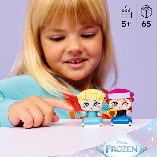 Image of LEGO ǀ Disney Frozen Mini Anna & Elsa - 2 Brick-Built Frozen Toy Characters for Ages 5+ - 43284