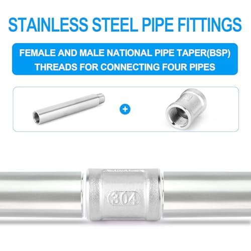 2 pezzi SS304 1/2" maschio a femmina x 150 mm tubo estensione capezzoli