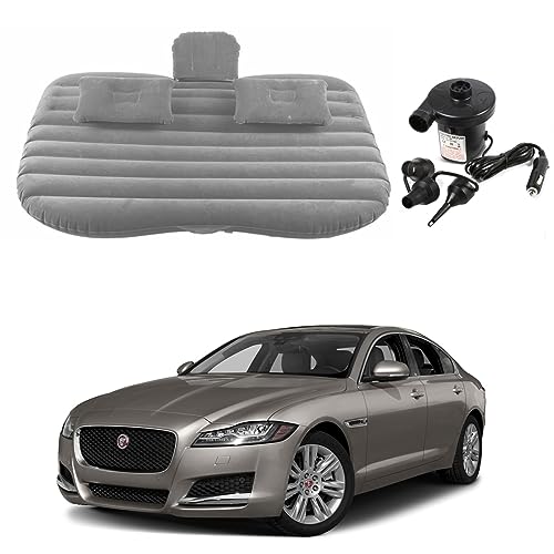 Image of Oshotto Multifunctional Car Travel Bed Mattress with Two Air Pillows, Car Air Pump Compatible with Jaguar XF XS (Grey)