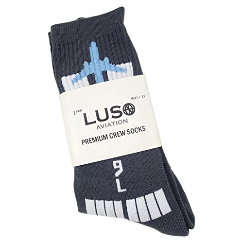 Runway Design, Aviation-Themed Premium Crew Socks 1-Pair2