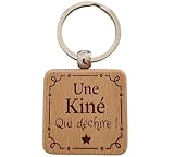 Porte-Clés en Bois Gravé Personnalisé - Idée Cadeau Kiné Femme...
