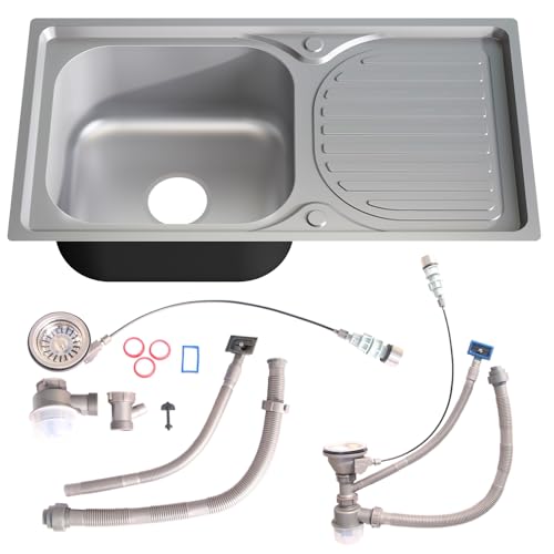 Melko Küchenspüle Spülbecken Edelstahlspüle rund Einbauspüle Edelstahl...