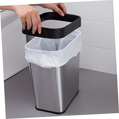 Caneca de basura rectangular negra de acero inoxidable 8 L miniatura 4