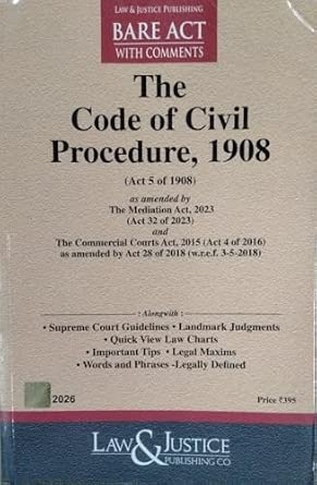 Buy CPC - Code of Civil Procedure 1908 - Bare Act - Law & Justice 2026 ...