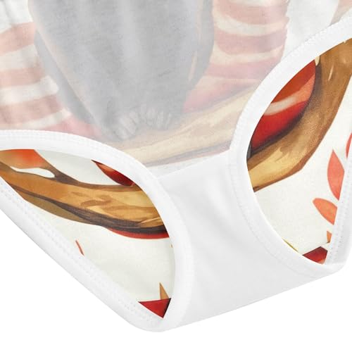 Cotton Toddlers Underwear Floral Cute Pandas Beige Girl Panties Cute Print Briefs Kids Undies 2t 5