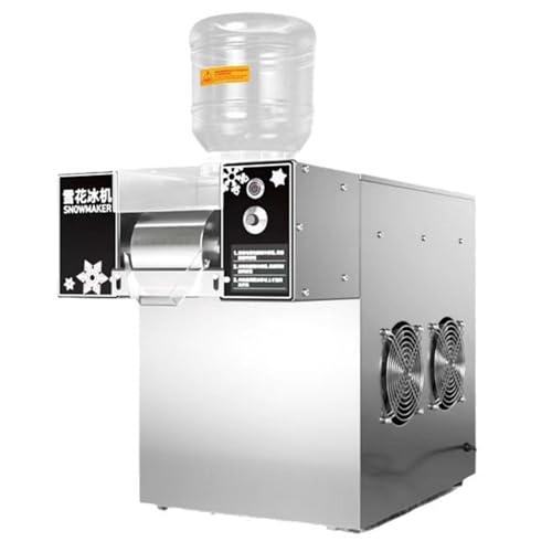 Commercial Snowflake Ice Machine, Stainless Steel Electric Shaver, Adjustable Speed Ice Cone Maker for Dessert Shops, 60kg Capacity Ice Cream Equipment